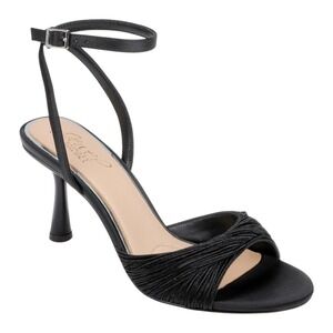 Jewel Badgley Mischka Nanette Black Braided Ankle Strap Sandals Heels Womens 9.5